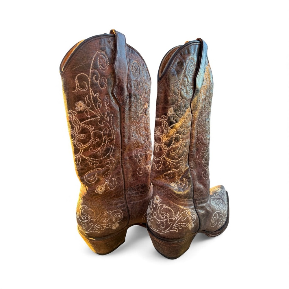Corral Embroidered Brown Western Boots - image 2